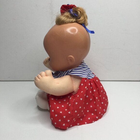 Vintage Magic Nursery Baby Doll Patriotic Red White Blue Stars Stripes Dress Hug - Picture 5 of 11